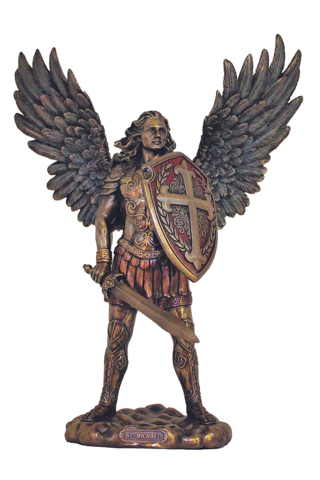 SR-77273 St. Micheal w/o Devil in Cold Cast Bronze 13.5"