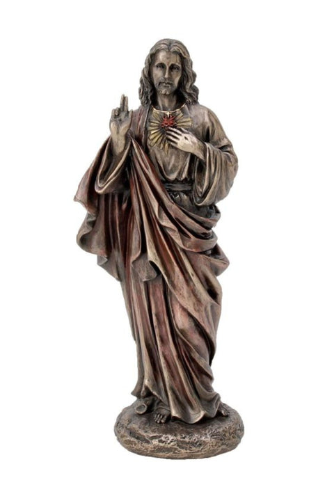 SR-77782 Sacred Heart of Jesus in Cold Cast Bronze 8"