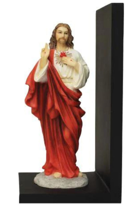 SR-77854-C Sacred Heart of Jesus Bookend in Color 9"