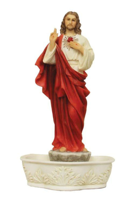 SR-77863-C Standing/Hanging Sacred Heart of Jesus Font in Color 9"