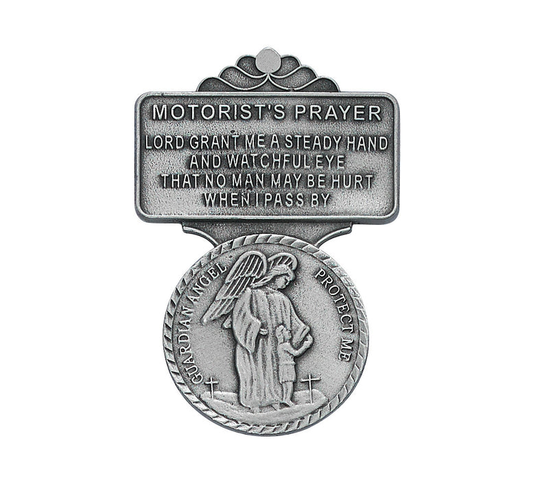 Pewter Guardian Angel Motorist’s Prayer Visor Clip - VC-803