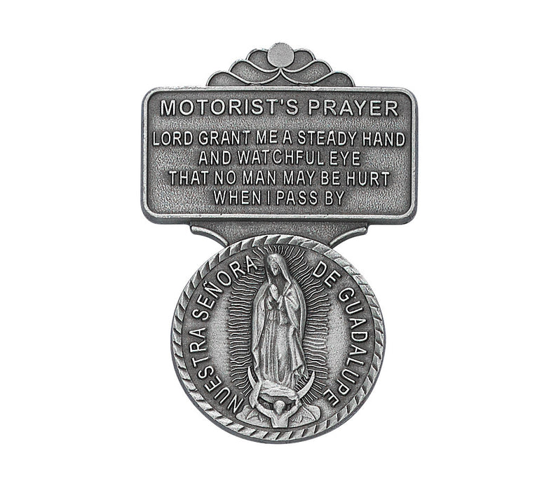 Our Lady of Guadalupe Pewter Motorist’s Prayer Visor Clip - VC-804