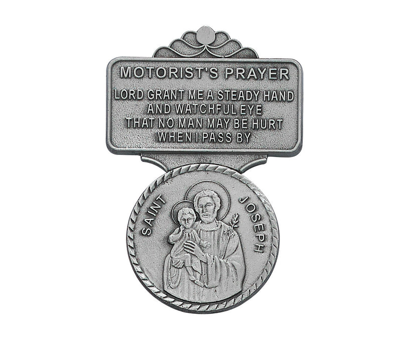 Pewter St. Joseph Motorist's Prayer Visor Clip - VC-805