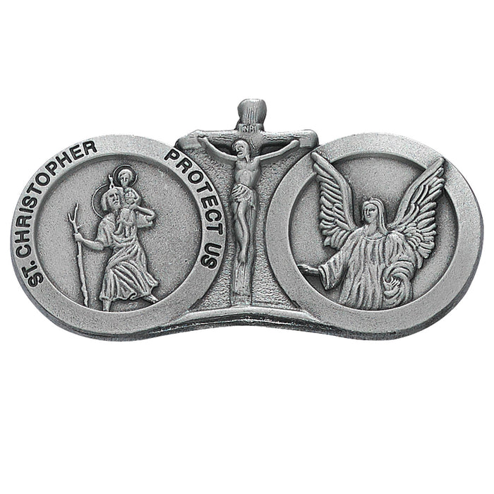 St. Christopher & Guardian Angel Visor Clip - VC-843