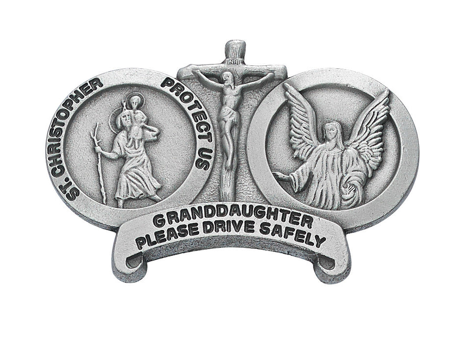 St. Chris Visor Clip- Granddaughter Inscription - VC-845