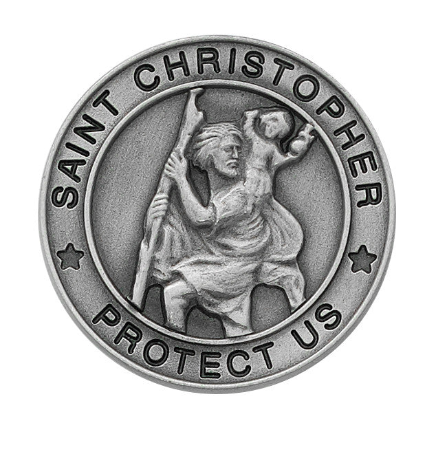 Large Round St. Christopher Visor Clip - VC-894