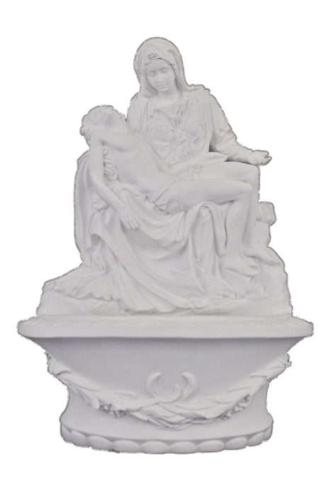 SR-77684-W Standing/Hanging Pieta Font in White 8"