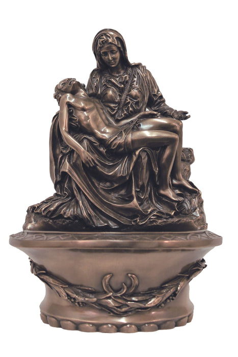 SR-77684 Standing/Hanging Pieta Font in Cold Cast Bronze 8"