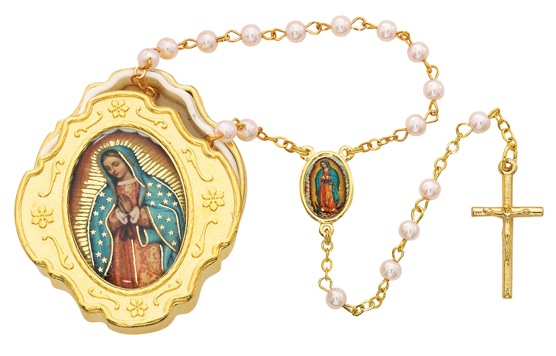 Guadalupe Box and Pink Rosary - 760-122