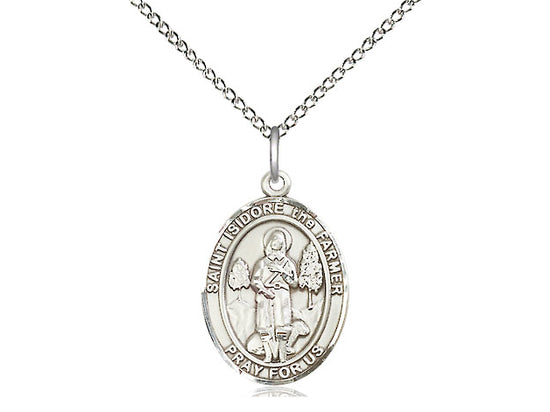 St Isidore the Farmer-Sterling Silver