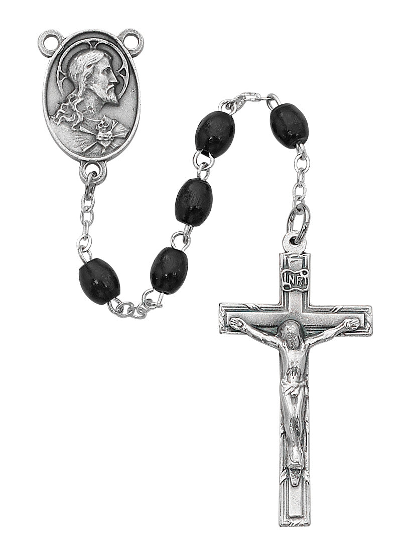 Black Oval Wood Rosary Boxed - 942DF — Acadian Religious