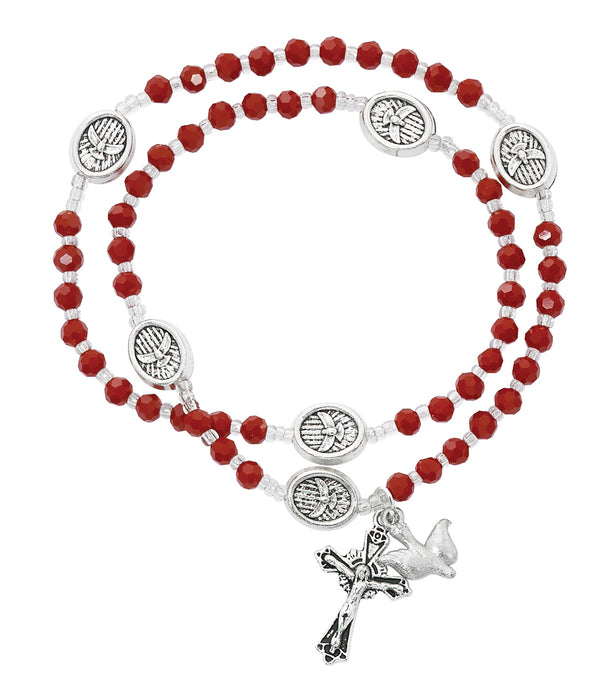 Red Crystal Twistable Rosary - B1005C