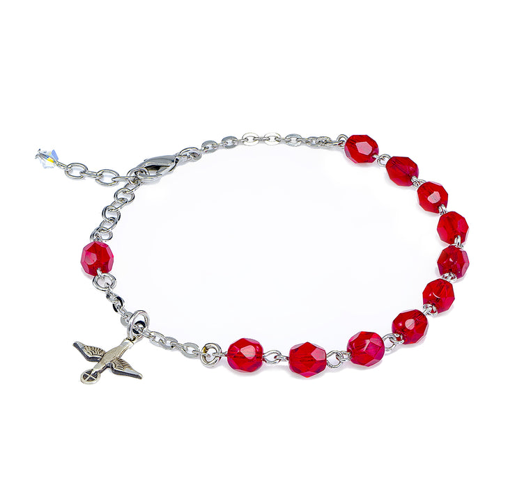 Red Bead Rosary Bracelet - BR1606RD1522