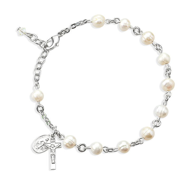 Freshwater Pearl Rosary Bracelet - BR7600WT
