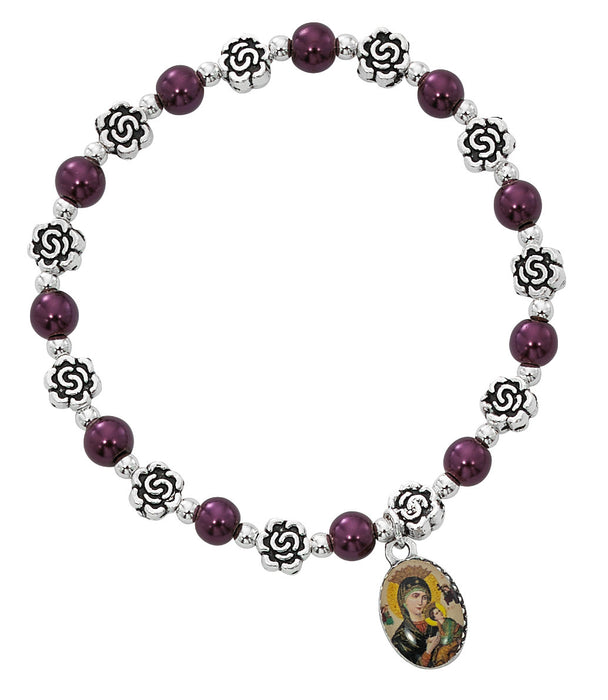 OUR LADY OF  PERPETUAL HELP STRETCH BRACELET-BR824C