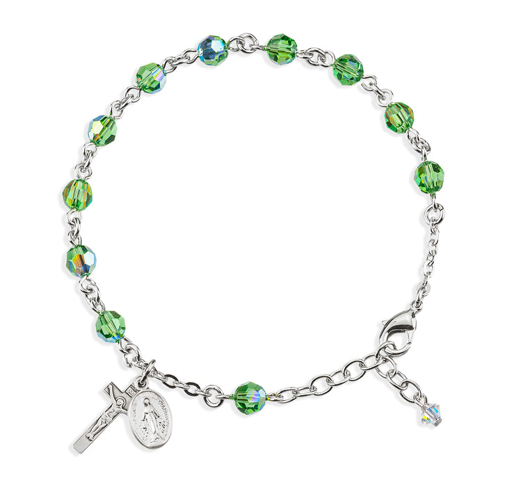 Rosary Bracelet Created with 6mm Erinite Finest Austrian Crystal Round Beads by HMH - BR8550ER