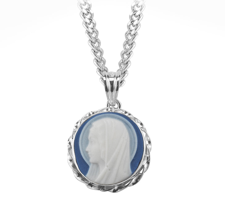 Blue Madonna Profile Cameo Medal - CM172318