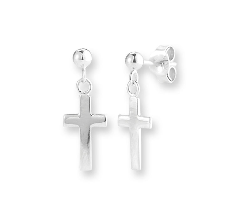 Sterling Silver Dangle Cross Earrings - ER1703