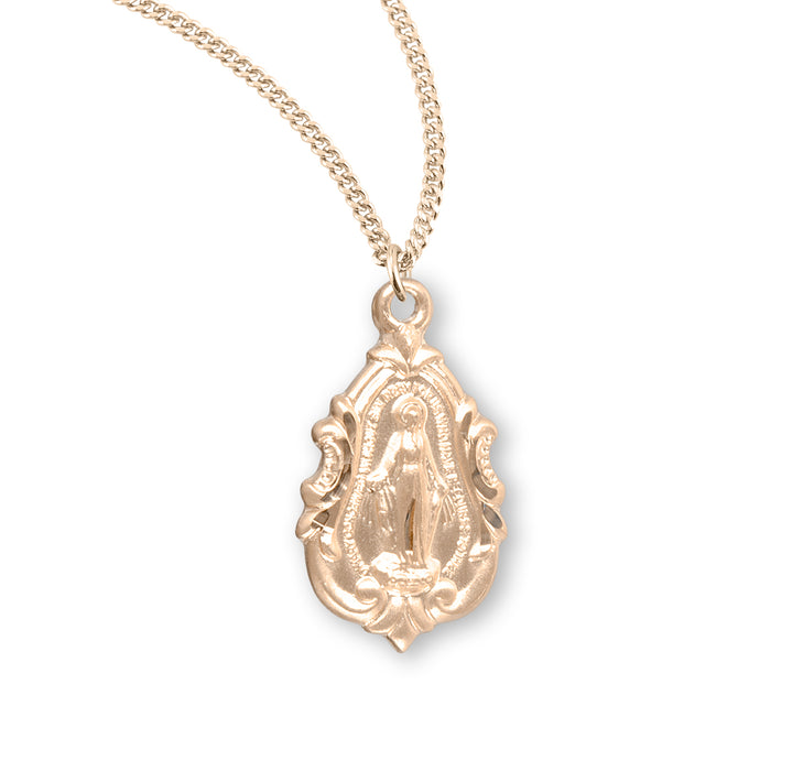 Gold Over Sterling Silver Fancy Baroque Miraculous Medal - GS113918