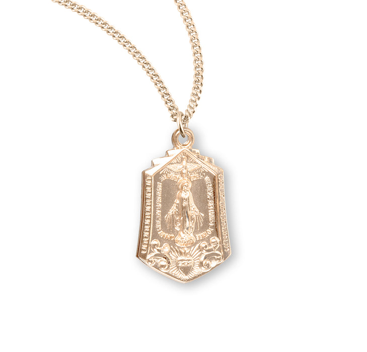Gold Over Sterling Silver Miraculous Medal - GS117318