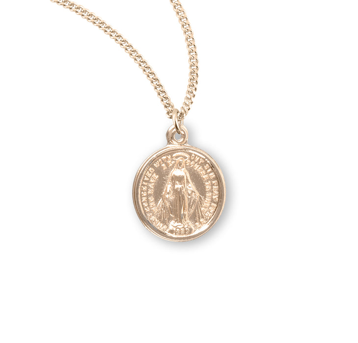 Gold Over Sterling Silver Round Miraculous Medal - GS119018