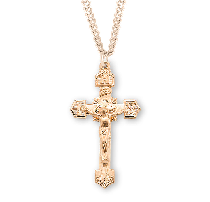 Gold Over Sterling Silver IHS Crucifix - GS14924