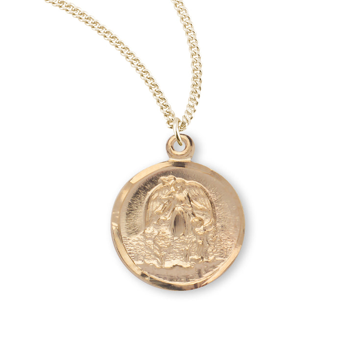 Gold Over Sterling Silver Guardian Angel Medal - GS159218