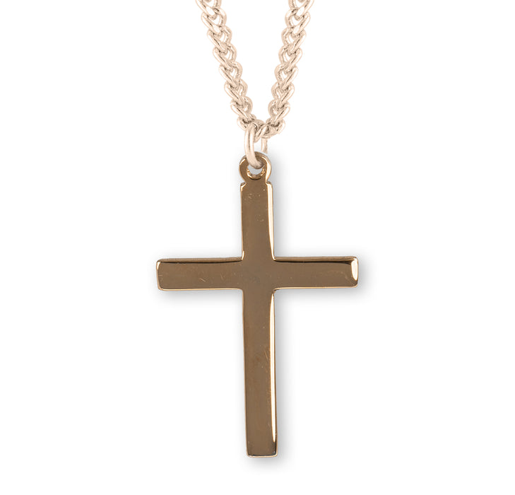 Gold Over Sterling Silver Plain Cross - GS173120