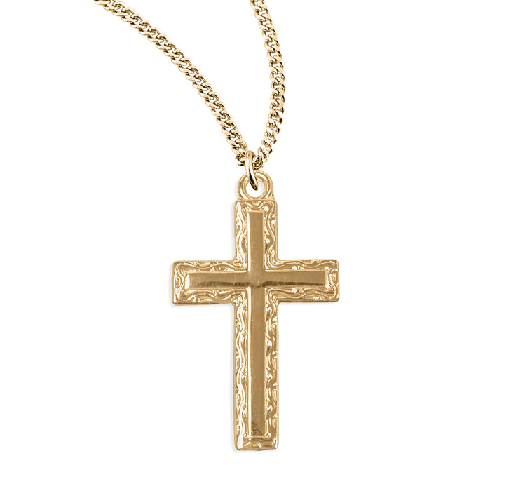 Gold Over Sterling Silver Cross - GS175818