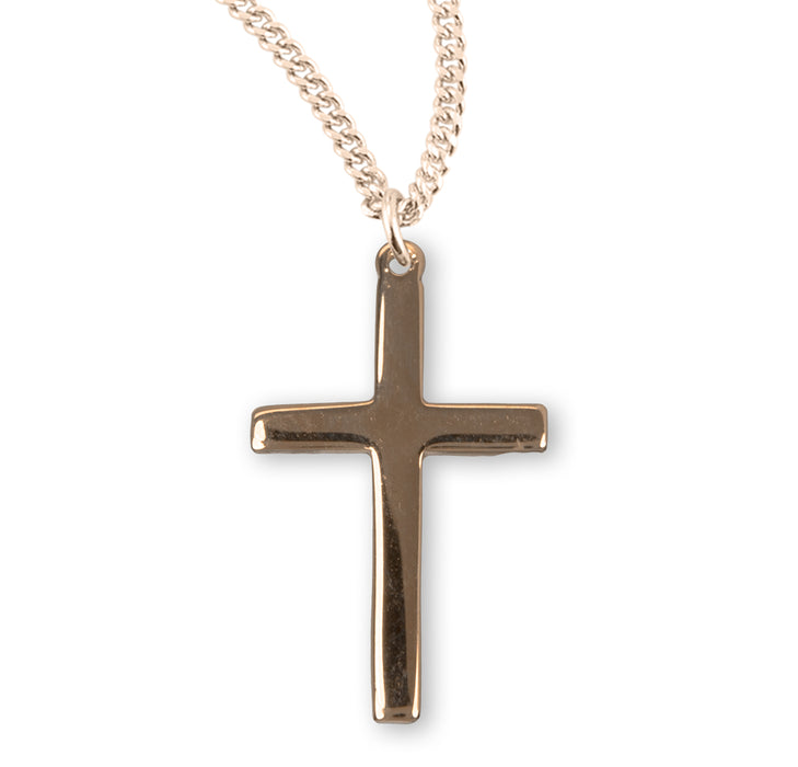 Gold Over Sterling Silver High Polished Cross - GS176618