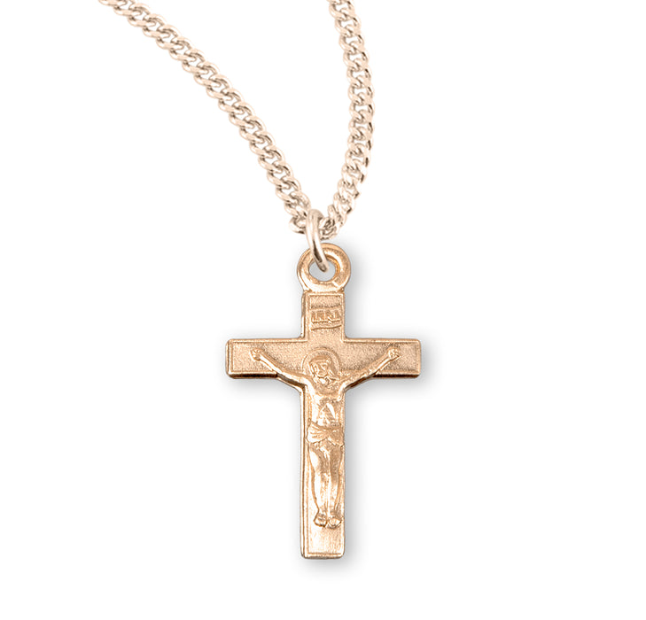 Gold Over Sterling Silver Basic Crucifix - GS180216