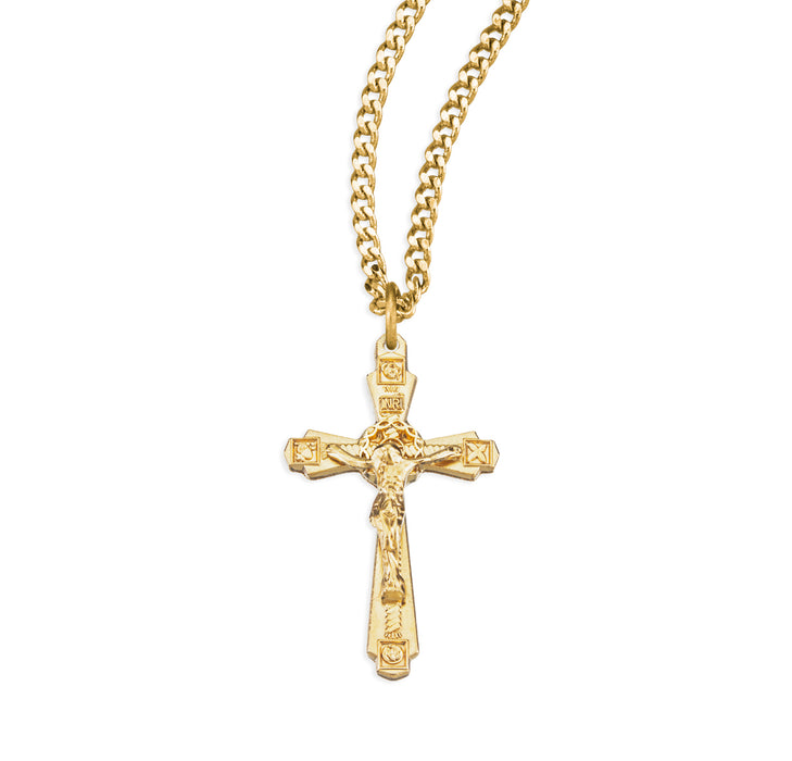 Gold Over Sterling Silver Crucifix - GS186018