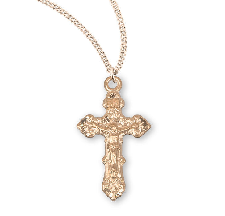 Gold Over Sterling Silver Fancy Filigree Crucifix - GS188918
