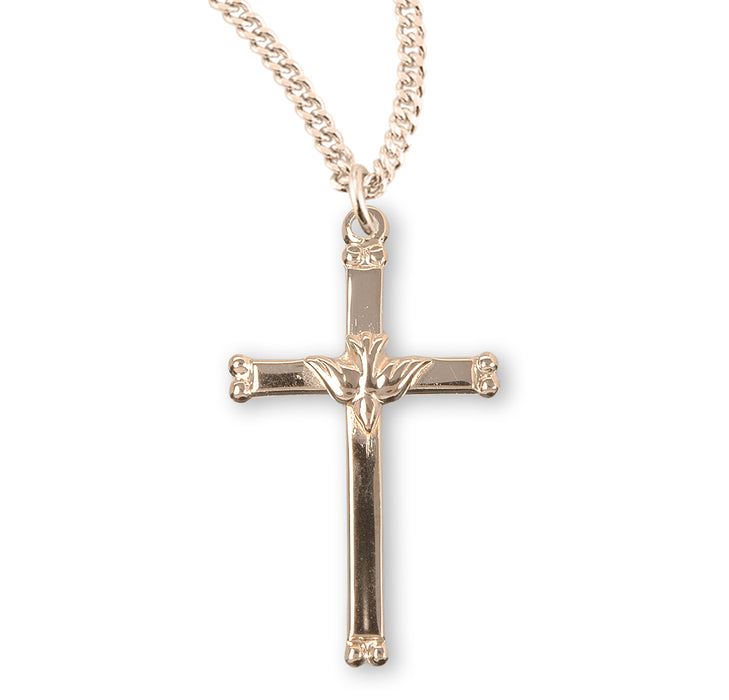 Gold Over Sterling Silver Cross with Holy Spirit - GS192118