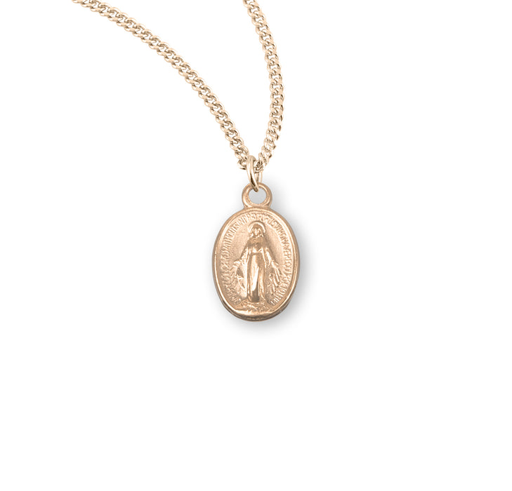 Gold Over Sterling Silver Oval Miraculous Medal - GS310018
