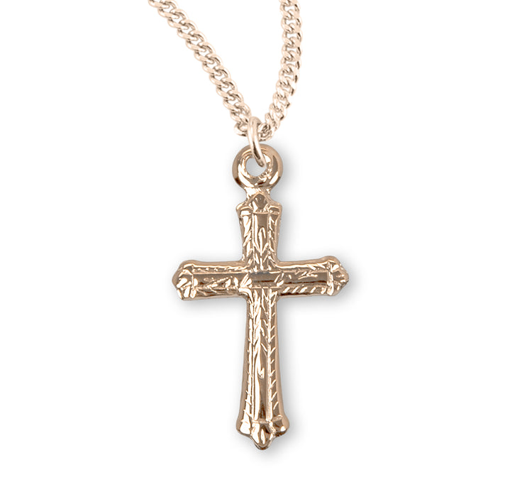 Gold Over Sterling Silver Detailed Cross - GS374716