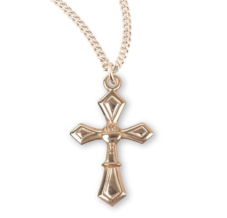 Gold Over Sterling Silver Cross with Chalice - GS376518