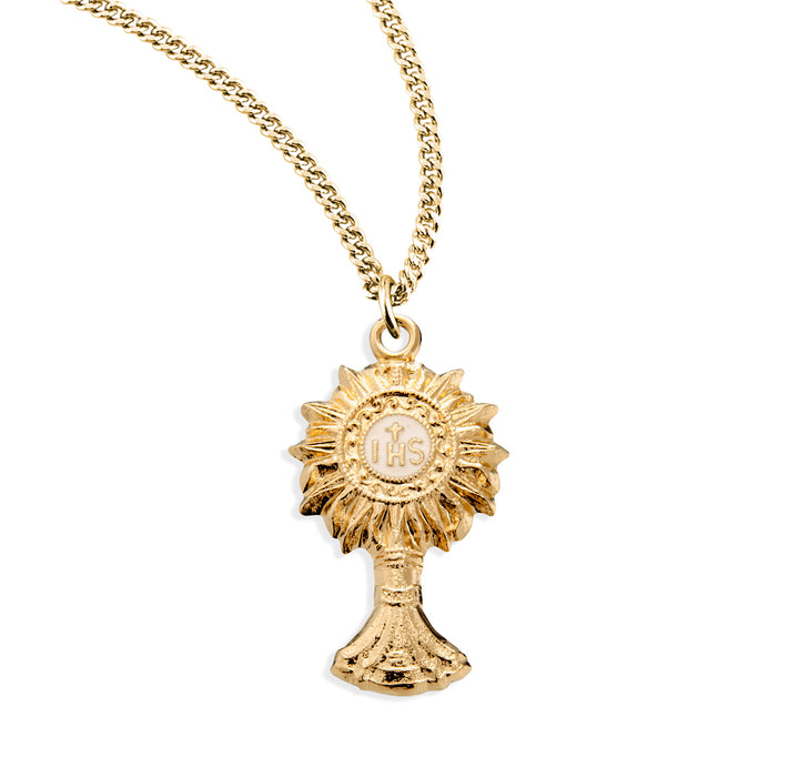 Gold Over Sterling Silver Monstrance Pendant - GS380818