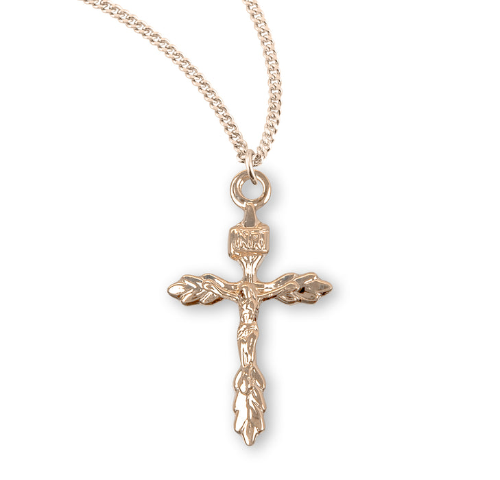 Gold Over Sterling Silver Wheat Crucifix - GS381118