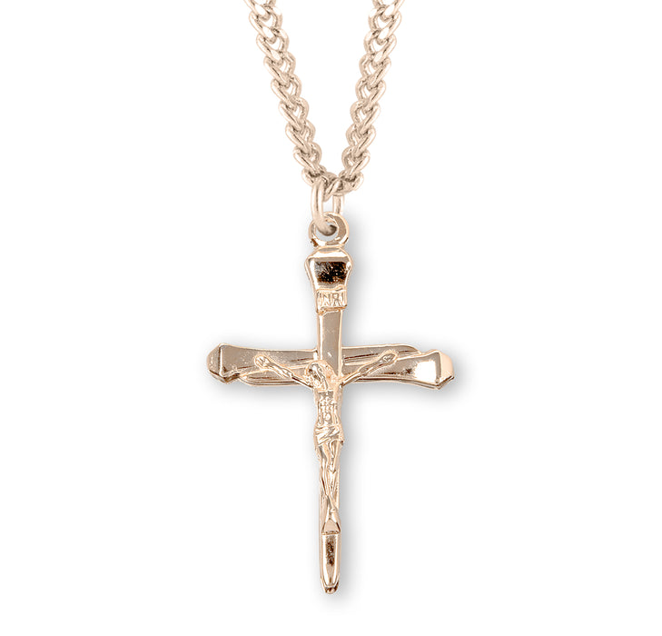 Gold Over Sterling Silver High Polished Crucifix - GS381224
