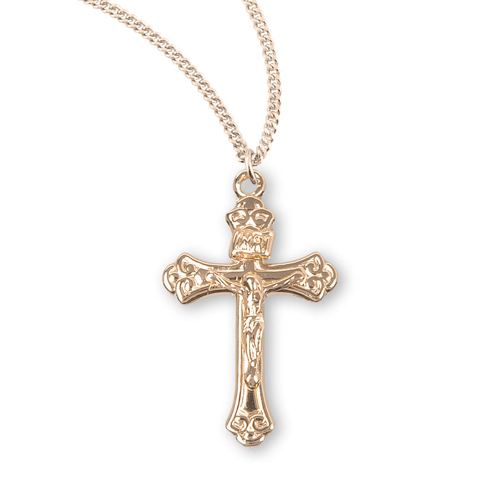 Gold Over Sterling Silver Tapered Crucifix - GS385918