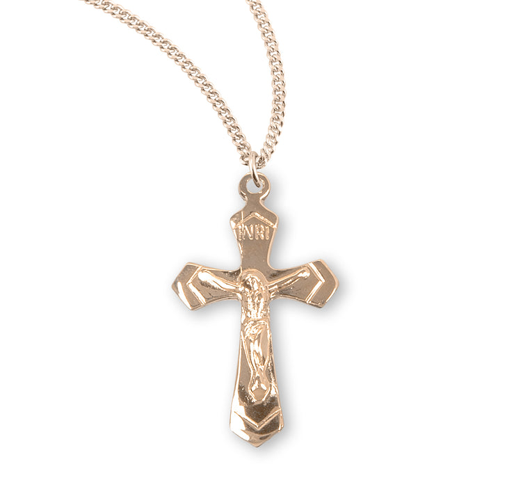 Gold Over Sterling Silver High Polished Crucifix - GS387218