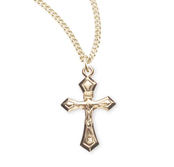 Pointed Tapered Gold Over Sterling Silver Crucifix - GS387418