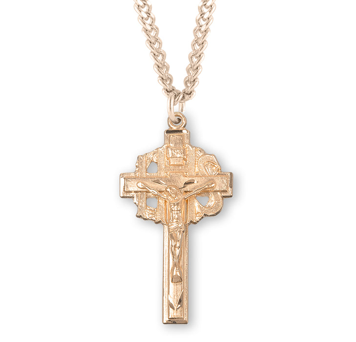 Pierced Gold Over Sterling Silver Crucifix - GS388524
