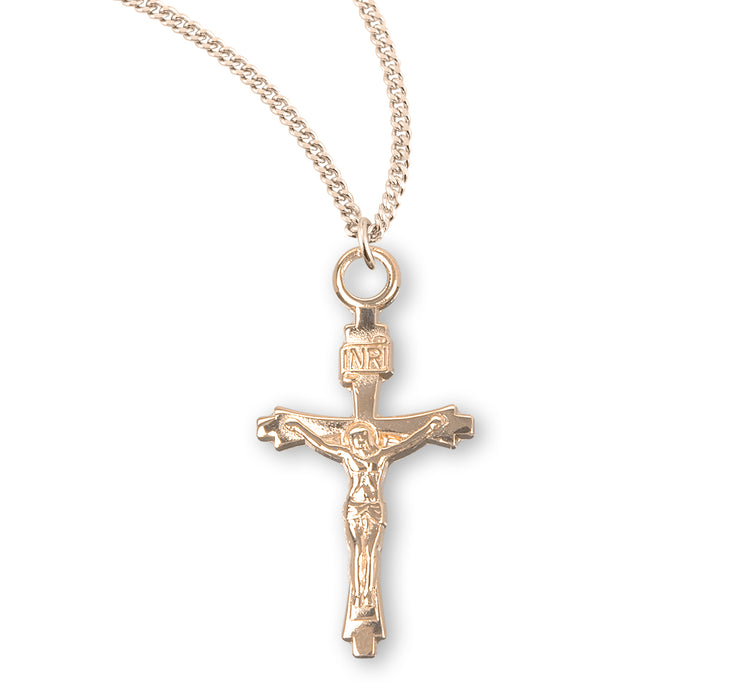 Flare Tipped Gold Over Sterling Silver Crucifix - GS391318