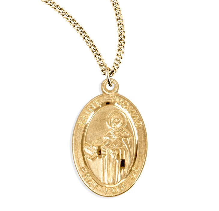 Patron Saint Thomas Oval Gold Over Sterling Silver Medal - GS935220