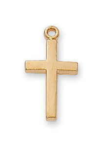 Gold on Sterling Baby Cross Boxed - J6099B