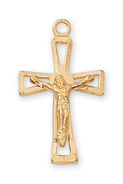 Gold over Sterling Crucifix Pendant - J7005