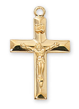 Gold over Sterling Crucifix Pendant - J8010