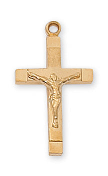 Gold over Sterling Crucifix Pendant - J8015